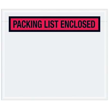 Bsc Preferred 7 x 6'' Red ''Packing List Enclosed'' Envelopes, 1000PK PL491